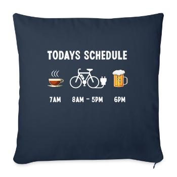 Funny Todays Schedule Coffee Ebike Beer - Sofa pillowcase 17,3'' x 17,3'' (45 x 45 cm) - navy - Front