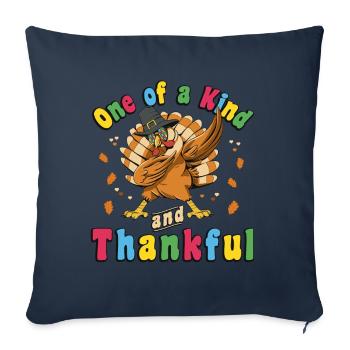 Une dinde pour l’autisme unique en son genre et reconnaissante - Housse de coussin décorative 45 x 45 cm - bleu marine - Devant