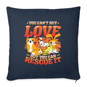 Love cannot be bought. - Sofa pillowcase 17,3'' x 17,3'' (45 x 45 cm) - navy - Front