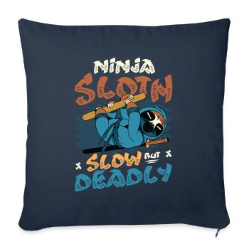 Ninja Sloth lent mais mortel - Housse de coussin décorative 45 x 45 cm - bleu marine - Devant