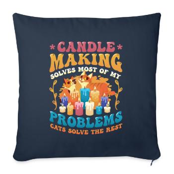 Candle Making Cat Lovers Candle Makers - Sofa pillowcase 17,3'' x 17,3'' (45 x 45 cm) - navy - Front