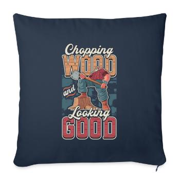 Chopping wood and looking good Woodworker - Sofa pillowcase 17,3'' x 17,3'' (45 x 45 cm) - navy - Front