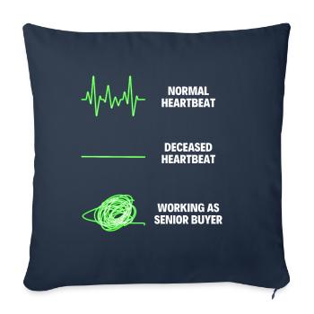 Acheteur senior Professionnel - Housse de coussin décorative 45 x 45 cm - bleu marine - Devant