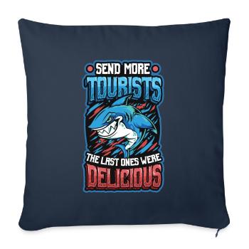 Envoyer plus de touristes - Housse de coussin décorative 45 x 45 cm - bleu marine - Devant