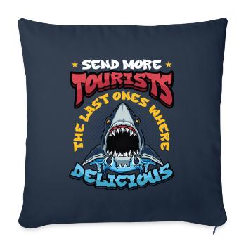 Envoyer plus de touristes - Housse de coussin décorative 45 x 45 cm - bleu marine - Devant