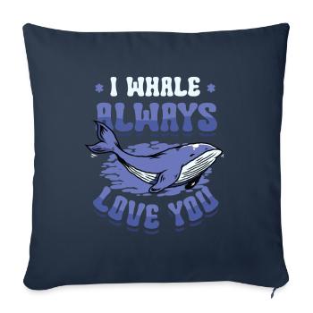I whale always love you blue whale - Sofa pillowcase 17,3'' x 17,3'' (45 x 45 cm) - navy - Front