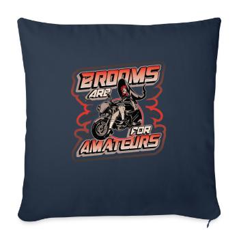 Brooms are for amateurs Halloween witch motorcycle - Sofa pillowcase 17,3'' x 17,3'' (45 x 45 cm) - navy - Front