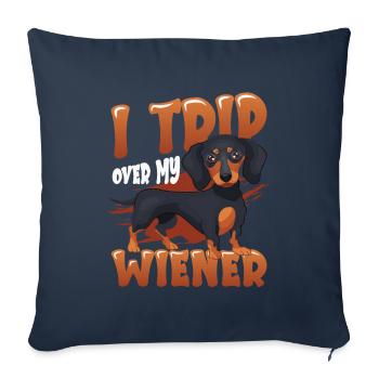 I stumble across my Viennese dog - Sofa pillowcase 17,3'' x 17,3'' (45 x 45 cm) - navy - Front