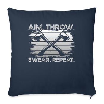 Aim Throw Swear Repeat - Sofa pillowcase 17,3'' x 17,3'' (45 x 45 cm) - navy - Front