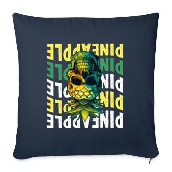 Ananas à l’envers - Housse de coussin décorative 45 x 45 cm - bleu marine - Devant