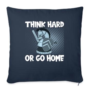Échecs Réfléchissez bien - Housse de coussin décorative 45 x 45 cm - bleu marine - Devant