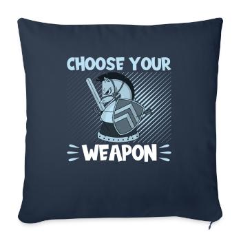 Échecs Choisissez votre arme - Housse de coussin décorative 45 x 45 cm - bleu marine - Devant