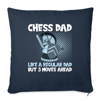 Chess Dad Joueur d’échecs - Housse de coussin décorative 45 x 45 cm - bleu marine - Devant