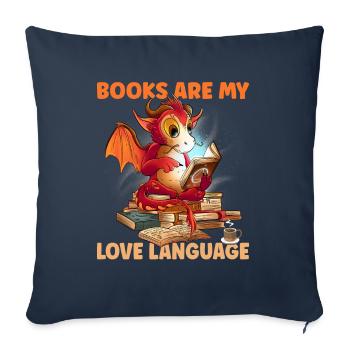 Read Books Love Language - Sofa pillowcase 17,3'' x 17,3'' (45 x 45 cm) - navy - Front