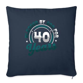 Religious by God for 40 years - Sofa pillowcase 17,3'' x 17,3'' (45 x 45 cm) - navy - Front