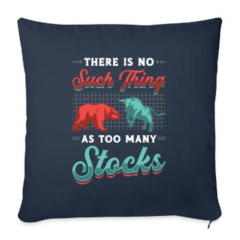There are not too many stocks, bull-bear stocks - Sofa pillowcase 17,3'' x 17,3'' (45 x 45 cm) - navy - Front