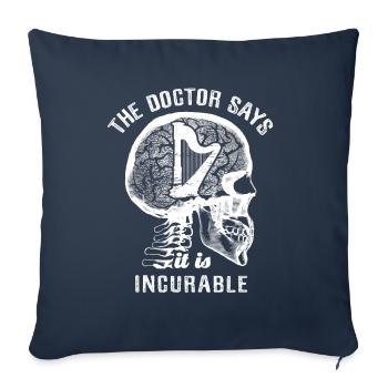 The doctor says it's incurable - harp - Sofa pillowcase 17,3'' x 17,3'' (45 x 45 cm) - navy - Front