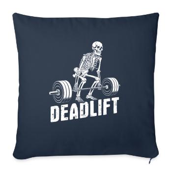 Skeleton, Deadlift, Weight Training, Training - Sofa pillowcase 17,3'' x 17,3'' (45 x 45 cm) - navy - Front