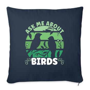 Ornithologue ornithologue - Housse de coussin décorative 45 x 45 cm - bleu marine - Devant