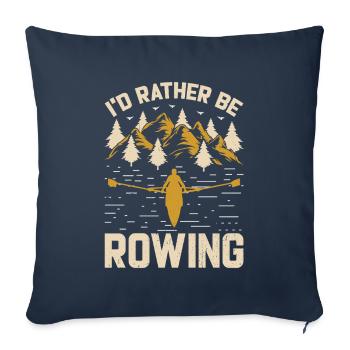 Plutôt ramer - Housse de coussin décorative 45 x 45 cm - bleu marine - Devant