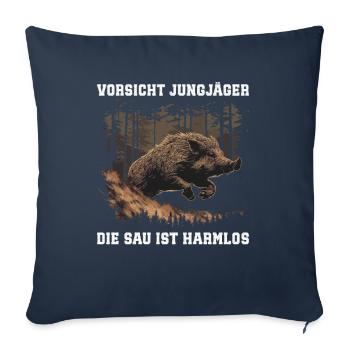 Beware of young hunters - Sofa pillowcase 17,3'' x 17,3'' (45 x 45 cm) - navy - Front