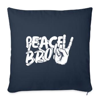 Peace Bro - Housse de coussin décorative 45 x 45 cm - bleu marine - Devant