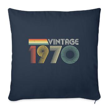 Vintage 1970, 55th Birthday - Sofa pillowcase 17,3'' x 17,3'' (45 x 45 cm) - navy - Front