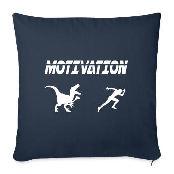 motivation sport running humor dinosaur - Sofa pillowcase 17,3'' x 17,3'' (45 x 45 cm) - navy - Front