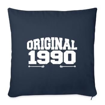 Original 1990 | Cadeau d’anniversaire 1990 - Housse de coussin décorative 45 x 45 cm - bleu marine - Devant