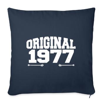 Original 1977 | Cadeau d’anniversaire 1977 - Housse de coussin décorative 45 x 45 cm - bleu marine - Devant