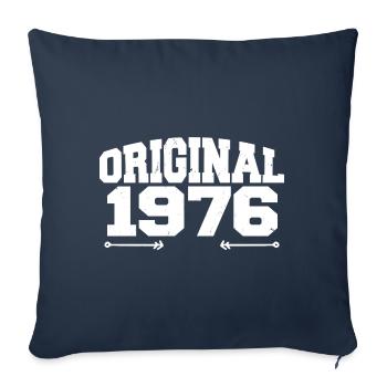 Original 1976 | Cadeau d’anniversaire 1976 - Housse de coussin décorative 45 x 45 cm - bleu marine - Devant