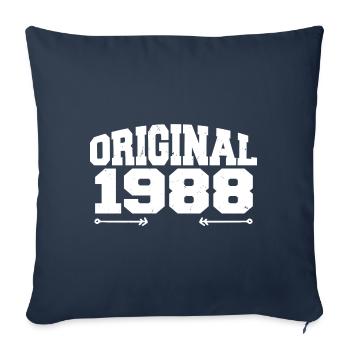 Original 1988 | Cadeau d’anniversaire 1988 - Housse de coussin décorative 45 x 45 cm - bleu marine - Devant