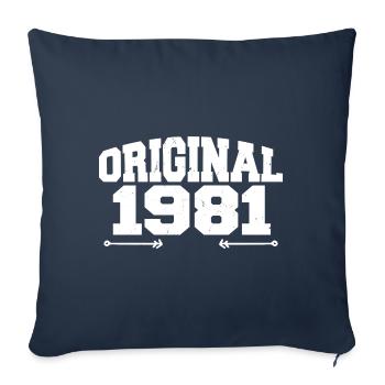 Original 1981 | Birthday Gift 1981 - Sofa pillowcase 17,3'' x 17,3'' (45 x 45 cm) - navy - Front