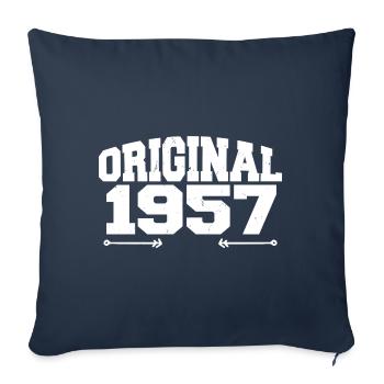 Original 1957 | Cadeau d’anniversaire 1957 - Housse de coussin décorative 45 x 45 cm - bleu marine - Devant