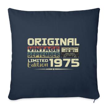 1975 - Les légendes Sont Nées en Septembre 1975 - Housse de coussin décorative 45 x 45 cm - bleu marine - Devant