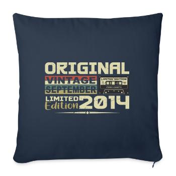2014 - Les légendes Sont Nées en Septembre 2014 - Housse de coussin décorative 45 x 45 cm - bleu marine - Devant