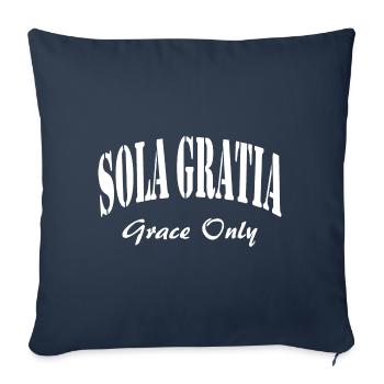 Sola Gratia Believe the Gospel Grace Only - Sofa pillowcase 17,3'' x 17,3'' (45 x 45 cm) - navy - Front
