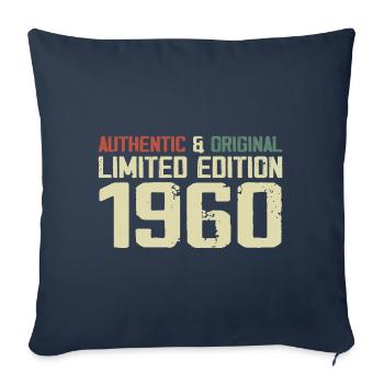 1960 Cadeau Anniversaire 1960 Vintage 1960 Rétro - Housse de coussin décorative 45 x 45 cm - bleu marine - Devant