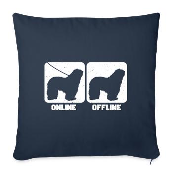 Chien de berger de Bergame - Housse de coussin décorative 45 x 45 cm - bleu marine - Devant