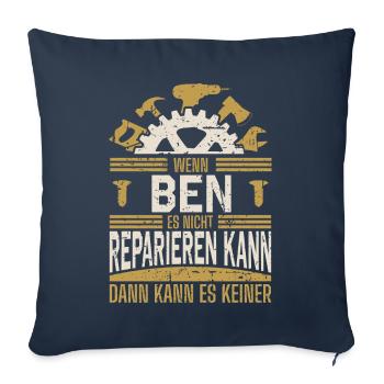 Ben Name Geschenk Geburtstag - Sofakissenbezug 45 x 45 cm - Navy - Vorne