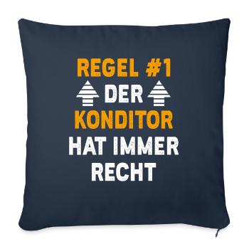 Konditor Geschenk Geburtstag Spruch - Sofakissenbezug 45 x 45 cm - Navy - Vorne