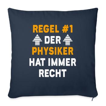 Physiker Geschenk Geburtstag Spruch - Sofakissenbezug 45 x 45 cm - Navy - Vorne