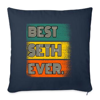 Seth Nom Cadeau Citation Drôle - Housse de coussin décorative 45 x 45 cm - bleu marine - Devant