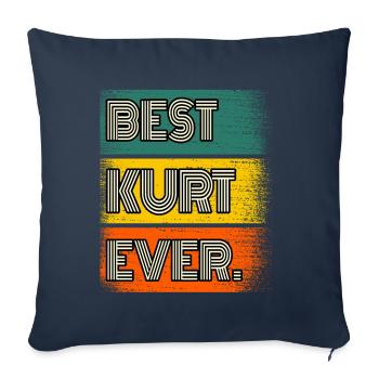 Kurt Nom Cadeau Citation Drôle - Housse de coussin décorative 45 x 45 cm - bleu marine - Devant