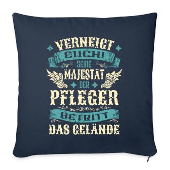 Pfleger Geschenk Lustige Sprüche - Sofakissenbezug 45 x 45 cm - Navy - Vorne