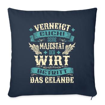 Wirt Geschenk Lustige Sprüche - Sofakissenbezug 45 x 45 cm - Navy - Vorne