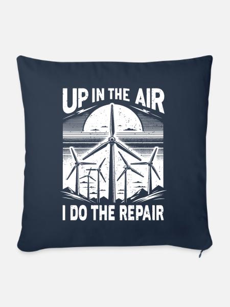 Windrad Kletterer Industriekletterer Geschenk - Sofakissenbezug 45 x 45 cm - Navy