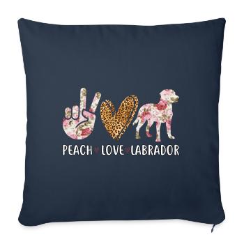 PEACH LOVE LABRADOR - Housse de coussin décorative 45 x 45 cm - bleu marine - Devant