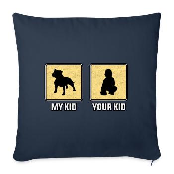 Votre enfant mon enfant - Housse de coussin décorative 45 x 45 cm - bleu marine - Devant