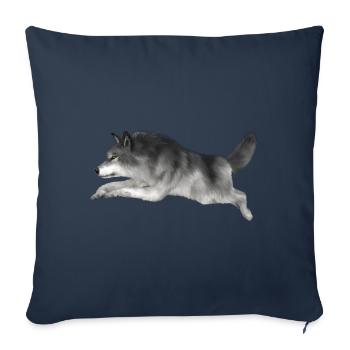 Grey wolf runs - Sofa pillowcase 17,3'' x 17,3'' (45 x 45 cm) - navy - Front